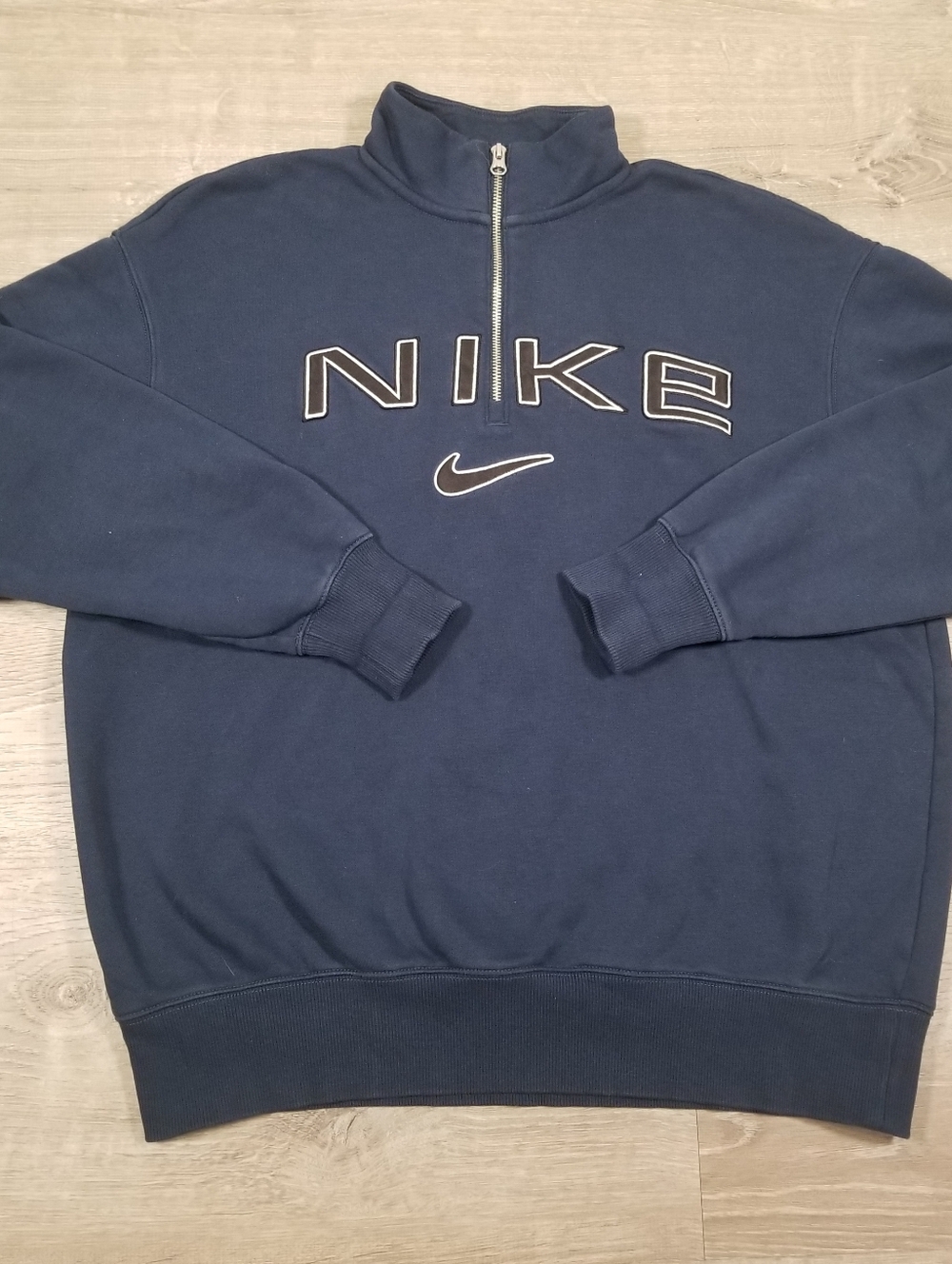 Nike Sportswear Phoenix Fleece Quarter Zip Sweatshirt Navy Blue Womens Small